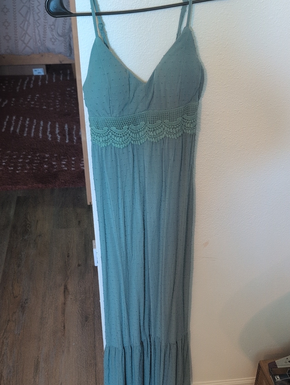 Dolce Rose XS Lace Accent Dress Top in Dusty Sage